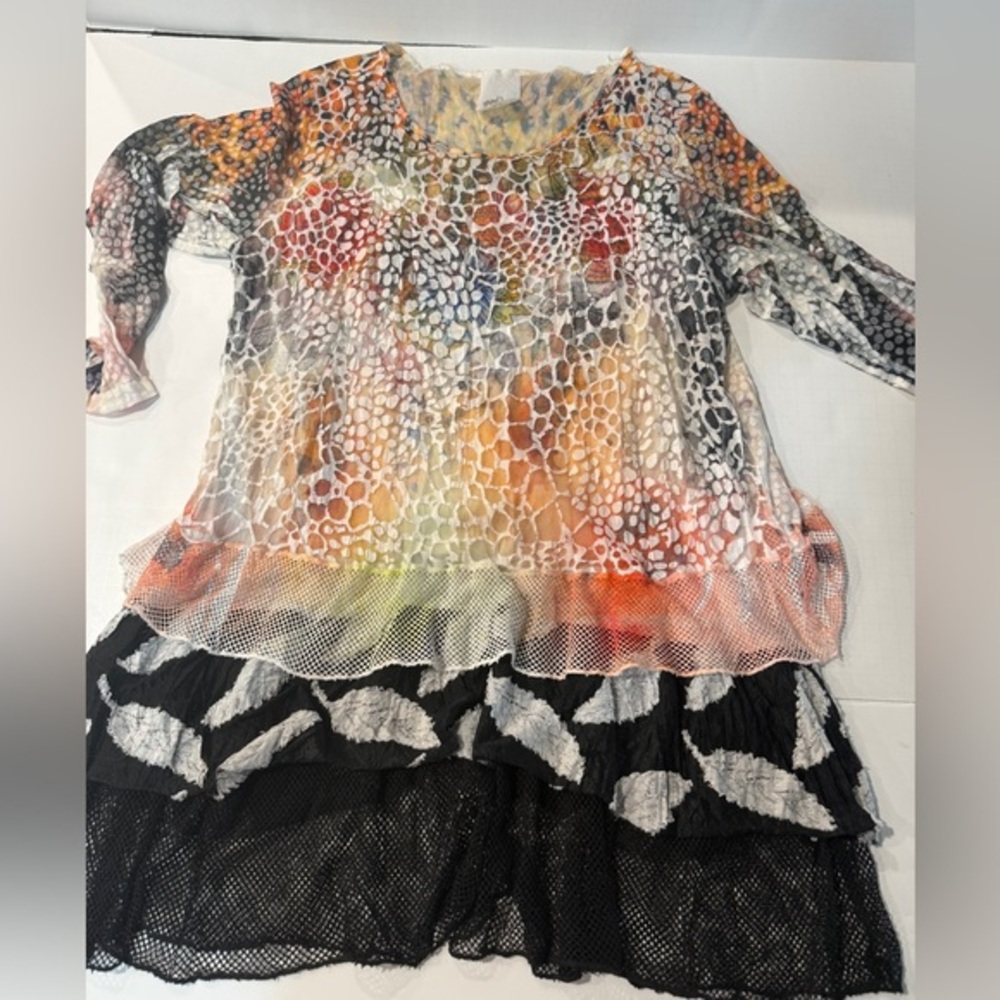 Fleur de Lis Collection Vibrant Animal Print Blouse